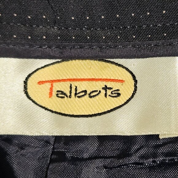 Talbots Straight Leg Trousers Pants‎ Womens 12 Navy Blue Stretch Polyester Blend - Picture 3 of 11